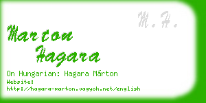 marton hagara business card